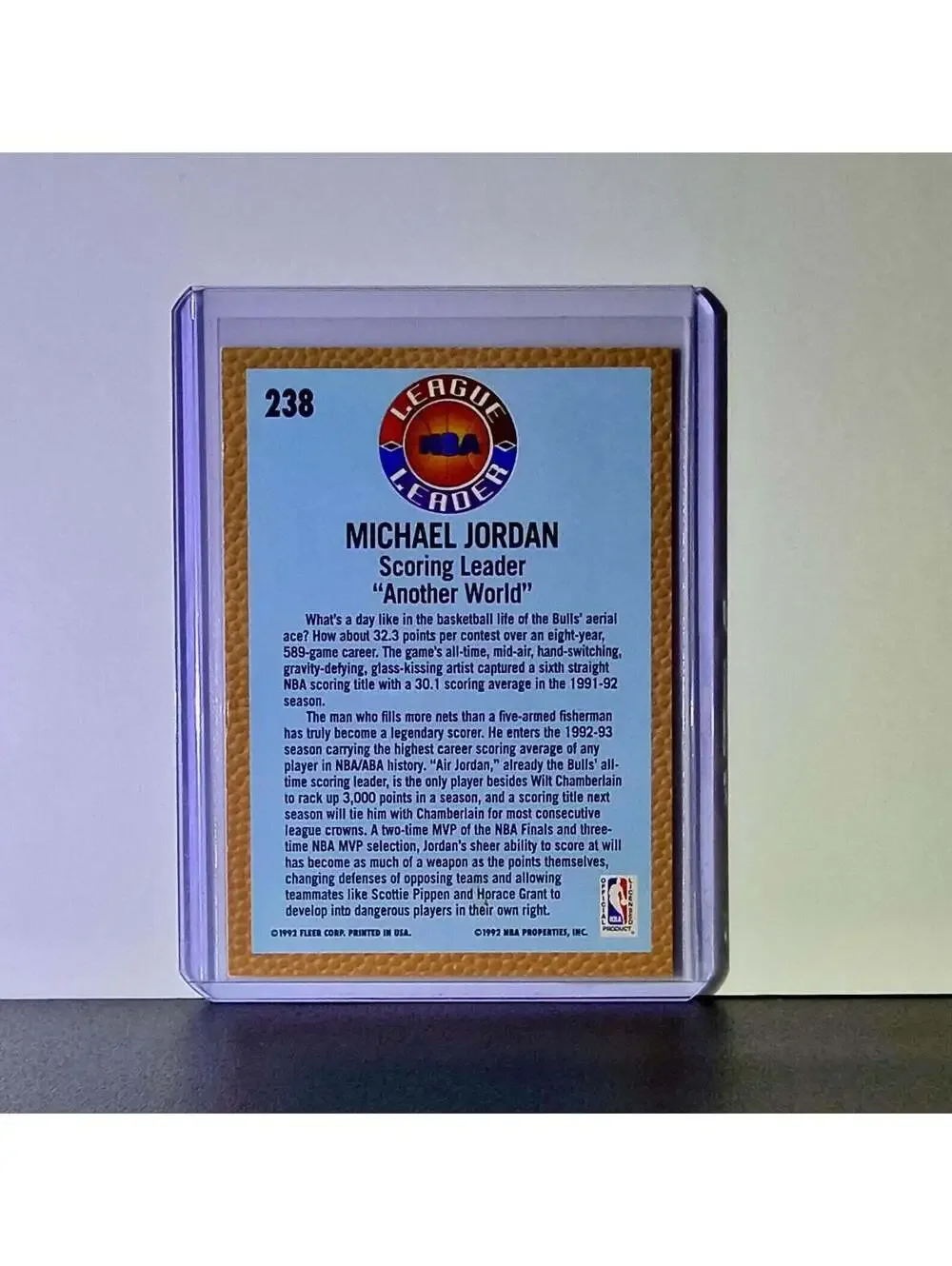 Michael Jordan 1992-93 Fleer League Leader #238 Basketball Card Chicago Bulls